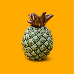 Tiki Tropical Mod Vintage 90s Swingers Pineapple Figurine Sculpture READ STORY